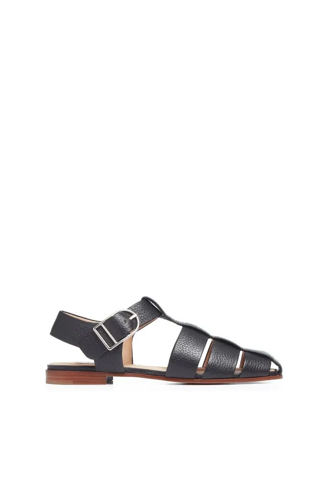 Women Sandals Gabriela Hearst Lynn Sandal In Black Deerskin Leather