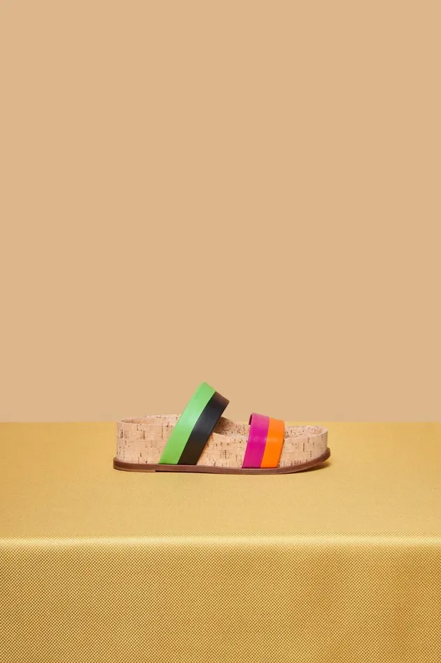 Women Sandals Gabriela Hearst Striker Platform Sandal In Multi Leather