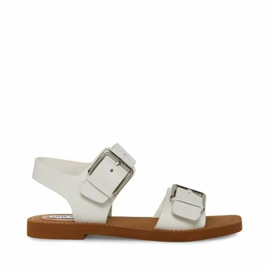 Women SANTO WHITE LEATHER White Leather Steve Madden Sandals