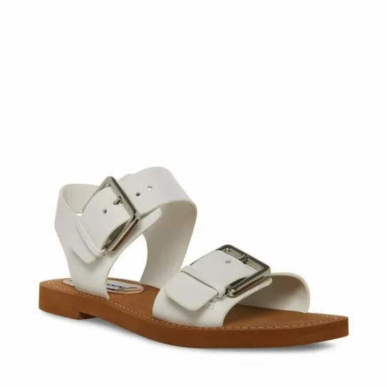 Women SANTO WHITE LEATHER White Leather Steve Madden Sandals Women SANTO WHITE LEATHER White Leather Steve Madden Sandals