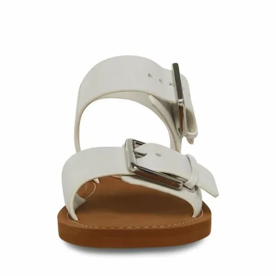 Women SANTO WHITE LEATHER White Leather Steve Madden Sandals Women SANTO WHITE LEATHER White Leather Steve Madden Sandals