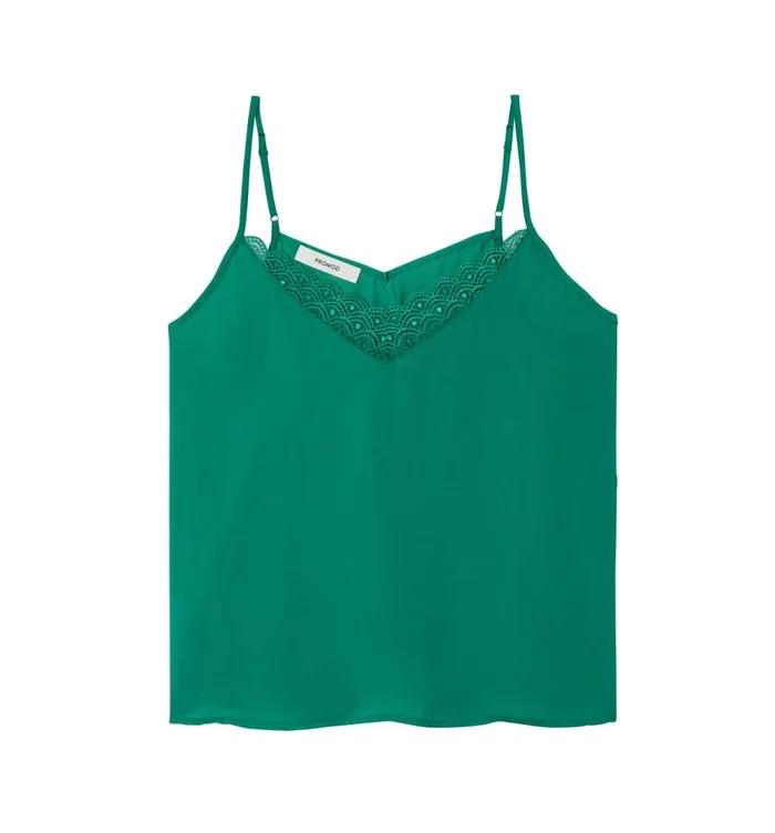 Women Satin And Lace Top 8211 Emerald Green Promod Tops Women Satin And Lace Top 8211 Emerald Green Promod Tops