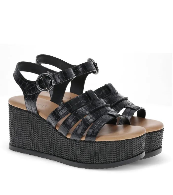 Women Savannah Wedge Sandal Black Baretraps Wedge Sandals