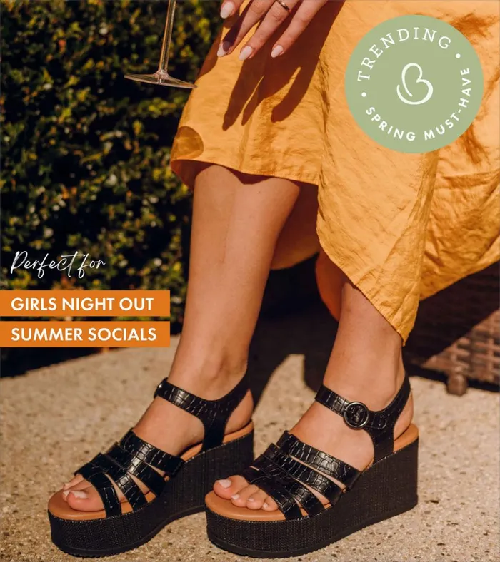 Women Savannah Wedge Sandal Black Baretraps Wedge Sandals