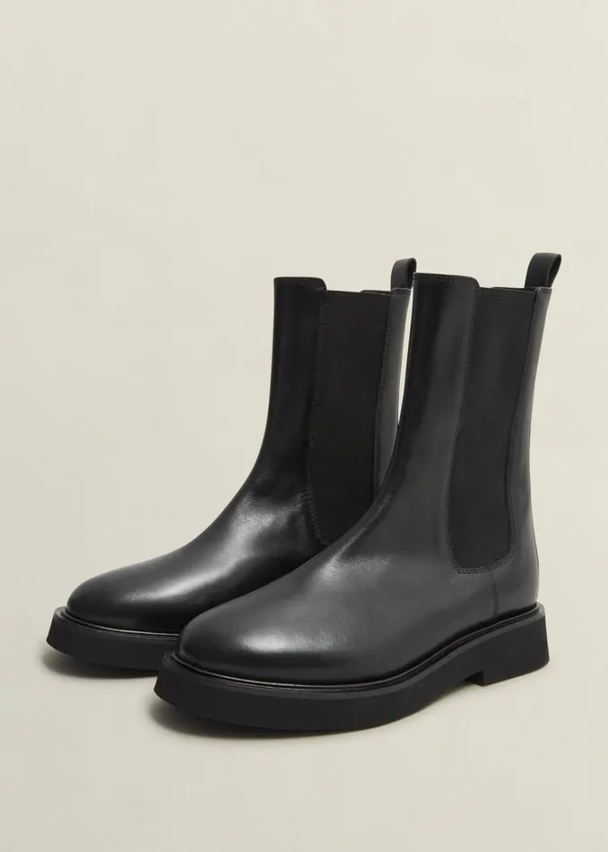 Women Sawyer Leather Chelsea Boots Black Hobbs Boots