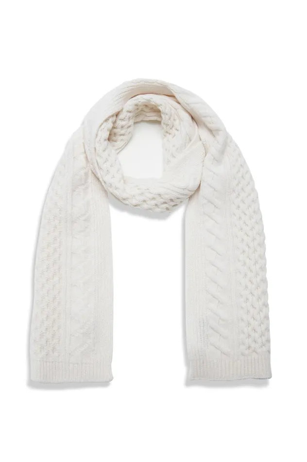 Women Scarves and Gloves Gabriela Hearst Nolte Scarf In Ivory Cashmere