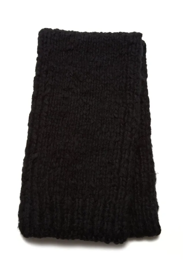 Women Scarves and Gloves Gabriela Hearst Pyke Knit Scarf In Black Welfat Cashmere