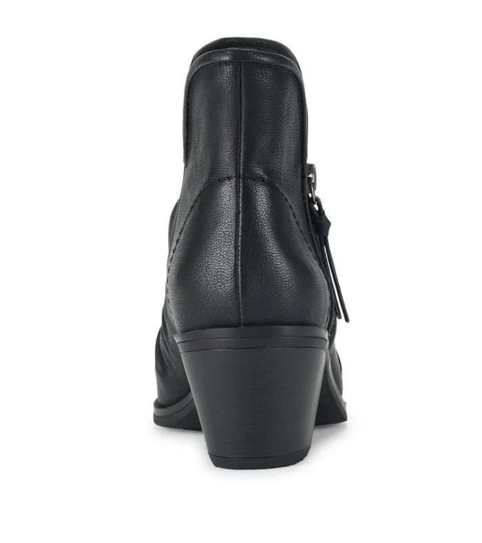 Women Serenity Block Heel Bootie Black Baretraps Booties