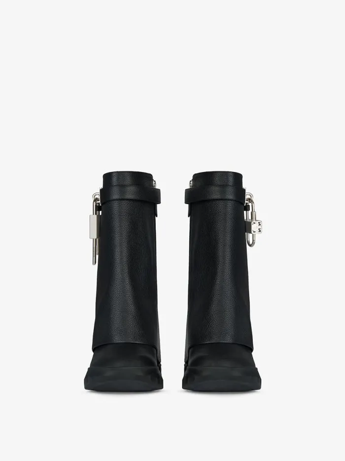 Women Shark Lock Givenchy Shark Lock Biker Ankle Boots In Grained Leather Black Women Shark Lock Givenchy Shark Lock Biker Ankle Boots In Grained Leather Black