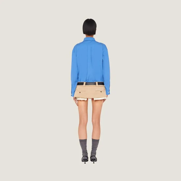 Women Shirts And Tops Miu Miu Oversized Poplin Shirt Periwinkle Blue Women Shirts And Tops Miu Miu Oversized Poplin Shirt Periwinkle Blue