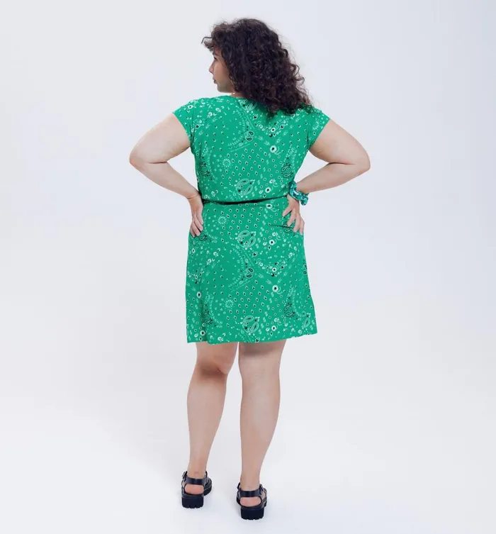 Women Short Dress 8211 Green Print Promod Dresses Women Short Dress 8211 Green Print Promod Dresses