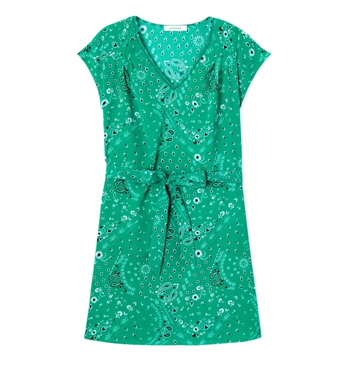Women Short Dress 8211 Green Print Promod Dresses Women Short Dress 8211 Green Print Promod Dresses