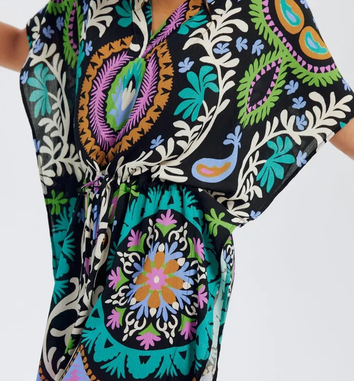 Women Short Kaftan Dress 8211 Black Print Promod Dresses Women Short Kaftan Dress 8211 Black Print Promod Dresses