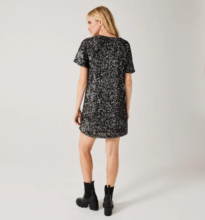 Women Short Sequinned Dress 8211 Black Promod Dresses Women Short Sequinned Dress 8211 Black Promod Dresses