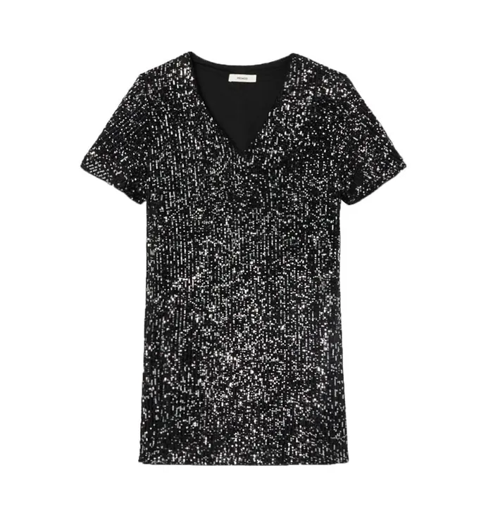 Women Short Sequinned Dress 8211 Black Promod Dresses Women Short Sequinned Dress 8211 Black Promod Dresses