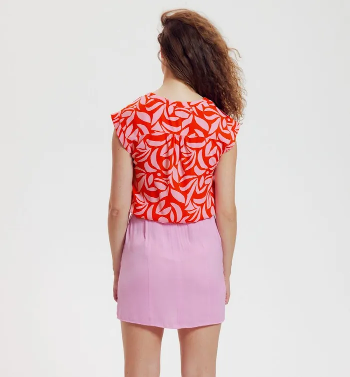Women ShortSleeved Blouse 8211 Coral Prints Promod Shirts And Tunics Women ShortSleeved Blouse 8211 Coral Prints Promod Shirts And Tunics