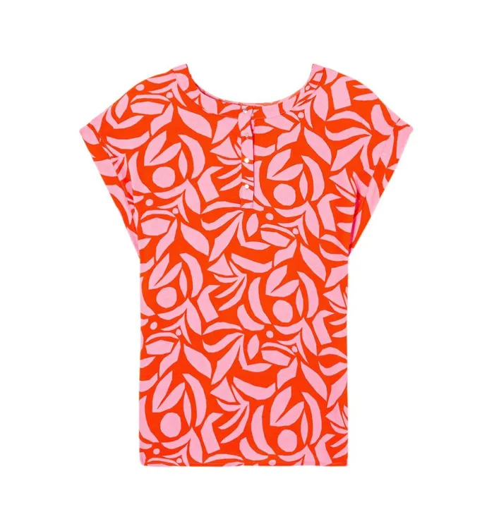 Women ShortSleeved Blouse 8211 Coral Prints Promod Shirts And Tunics Women ShortSleeved Blouse 8211 Coral Prints Promod Shirts And Tunics