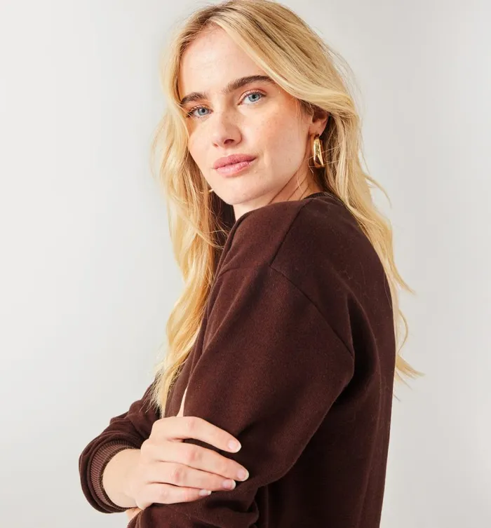 Women Short Sweatshirt 8211 Violet Promod Jumpers And Cardigans Women Short Sweatshirt 8211 Violet Promod Jumpers And Cardigans