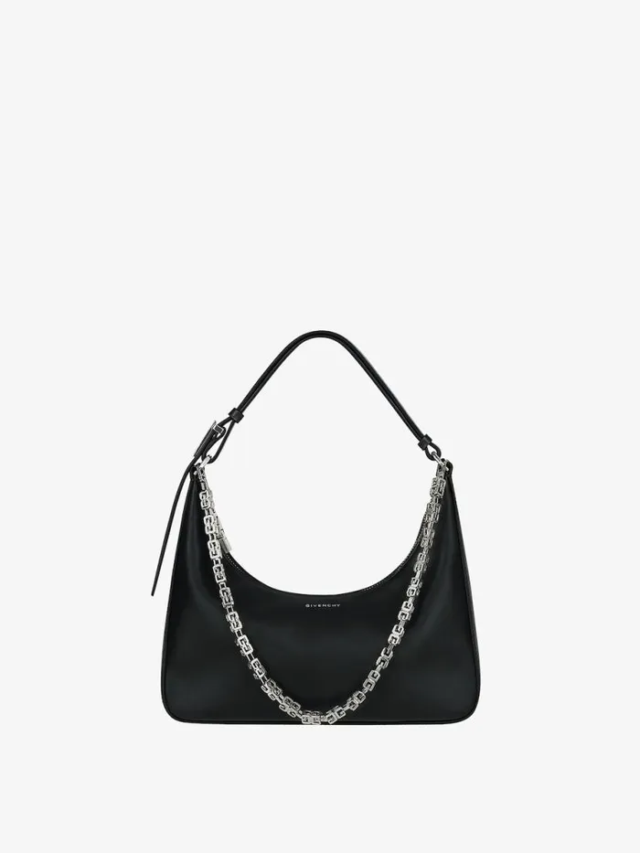 Women Shoulder Bags Givenchy Small Moon Cut Out Bag In Leather With Chain Black