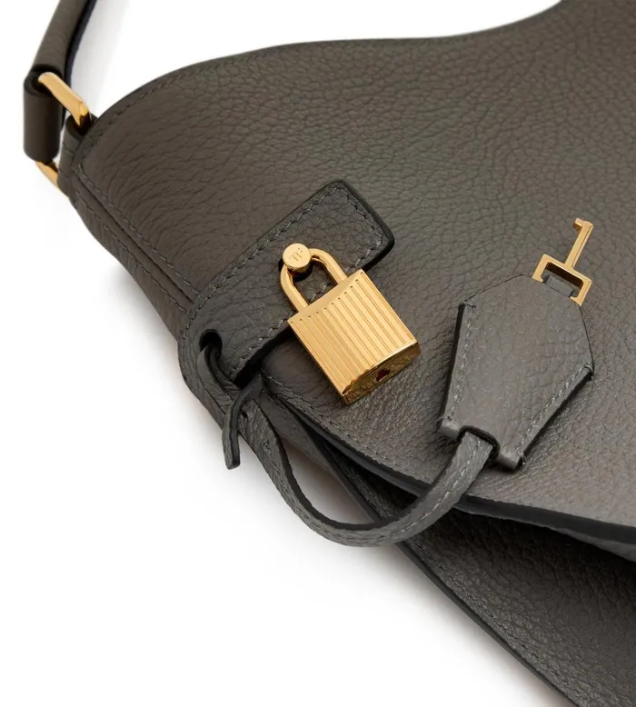 Women Shoulder Bags Tom Ford Grain Leather Alix Small Hobo Graphite Women Shoulder Bags Tom Ford Grain Leather Alix Small Hobo Graphite