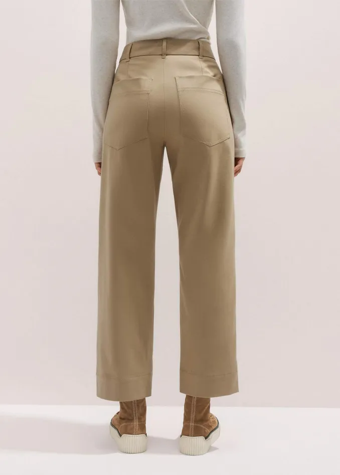 Women Side Stripe Slim Crop Pant Camel MEEM