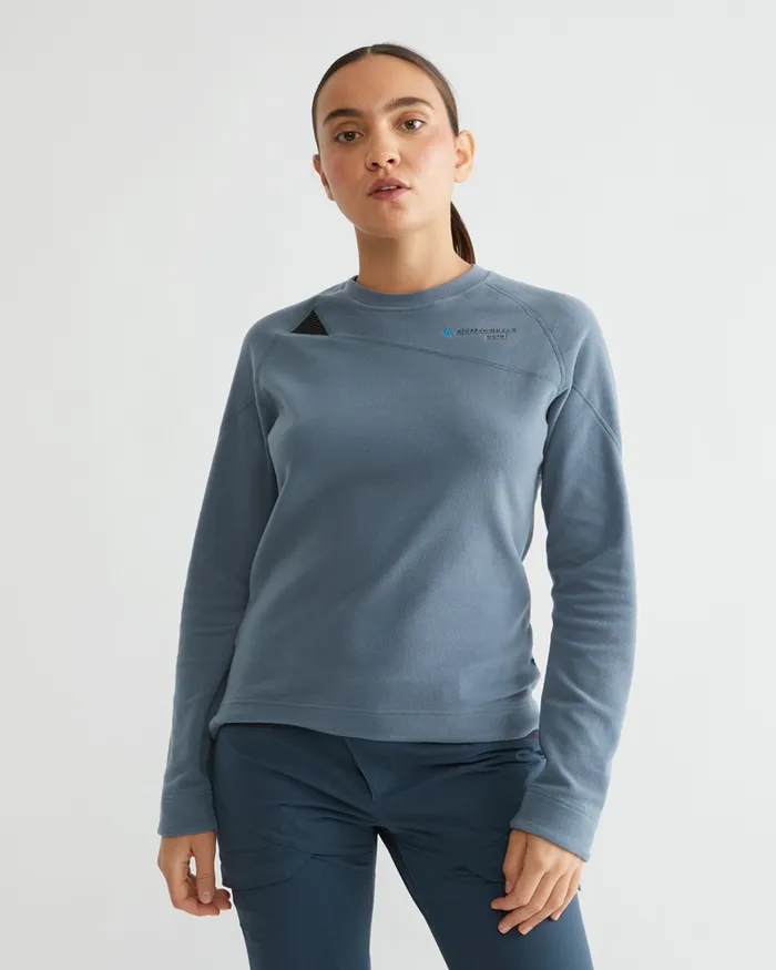Women Sigyn Crew Sweater Thistle Blue Klttermusen Fleeces and Sweaters