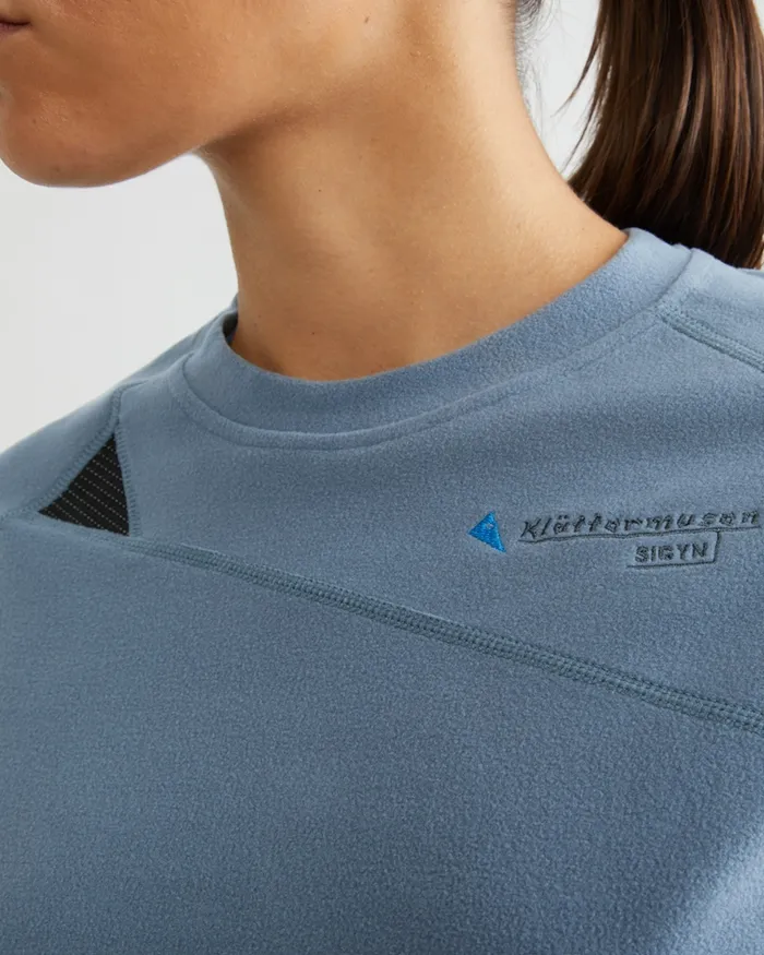 Women Sigyn Crew Sweater Thistle Blue Klttermusen Fleeces and Sweaters