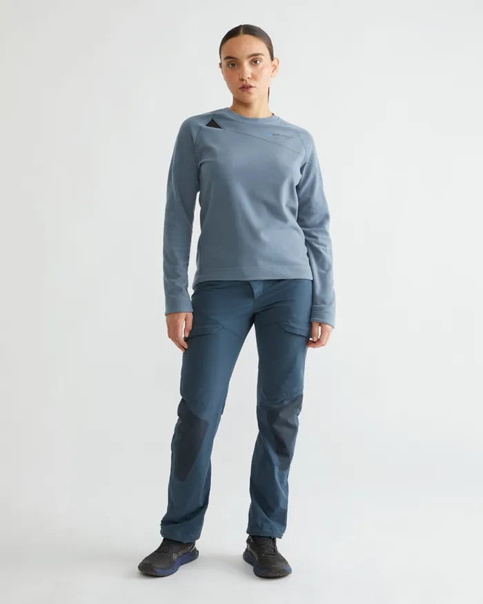 Women Sigyn Crew Sweater Thistle Blue Klttermusen Fleeces and Sweaters