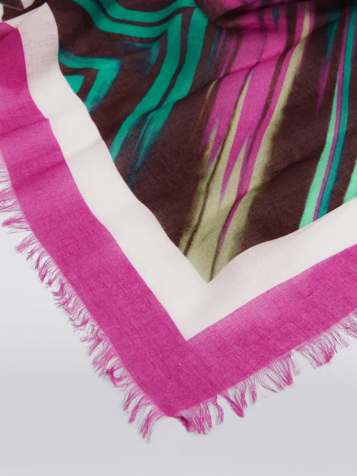 Women Silk Blend Shawl With Logo And Frayed Edges Multicoloured Missoni Scarves and Foulards Women Silk Blend Shawl With Logo And Frayed Edges Multicoloured Missoni Scarves and Foulards