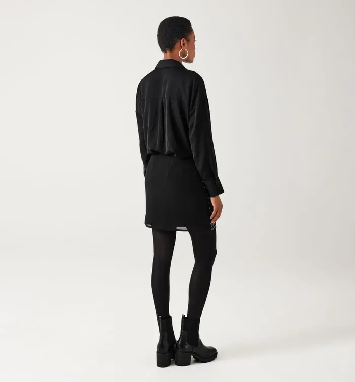 Women Silky Shirt 8211 Black Promod Shirts And Tunics Women Silky Shirt 8211 Black Promod Shirts And Tunics