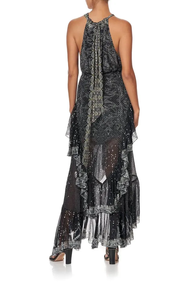 Women Skirts Camilla Maxi Skirt With Double Frill Midnight Pearl