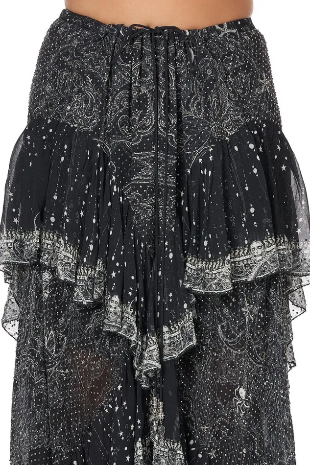 Women Skirts Camilla Maxi Skirt With Double Frill Midnight Pearl