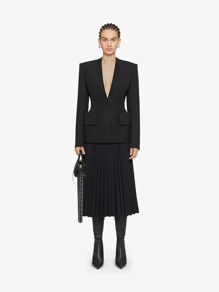 Women Skirts Givenchy Pleated Skirt In Wool Black