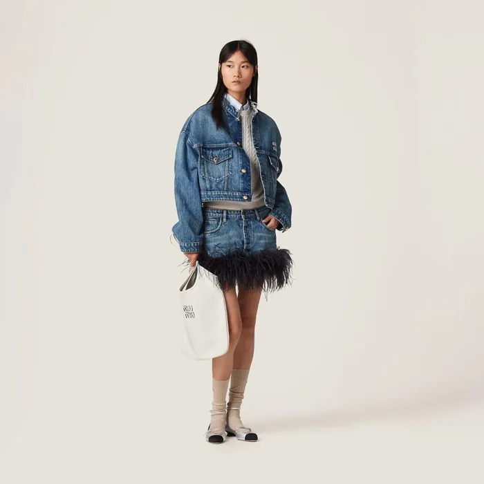 Women Skirts Miu Miu Denim Miniskirt Blueblack Women Skirts Miu Miu Denim Miniskirt Blueblack