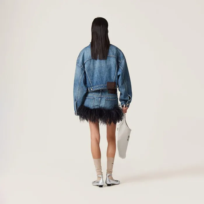 Women Skirts Miu Miu Denim Miniskirt Blueblack Women Skirts Miu Miu Denim Miniskirt Blueblack