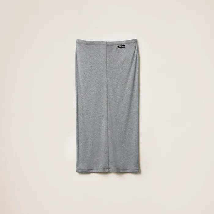 Women Skirts Miu Miu Jersey And Silk Skirt Grey