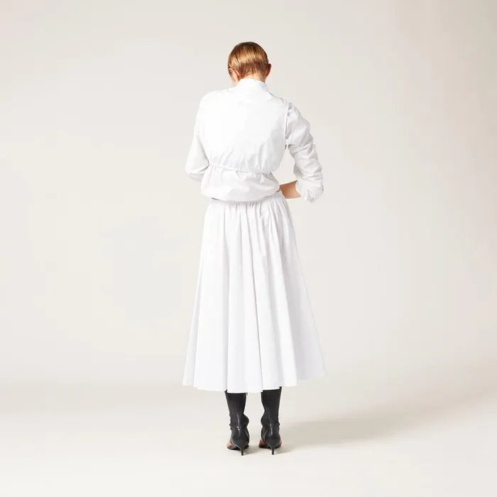 Women Skirts Miu Miu Long Poplin Skirt White Women Skirts Miu Miu Long Poplin Skirt White