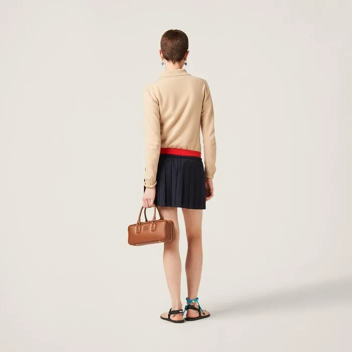 Women Skirts Miu Miu Pleated Batavia Skirt Navy Women Skirts Miu Miu Pleated Batavia Skirt Navy