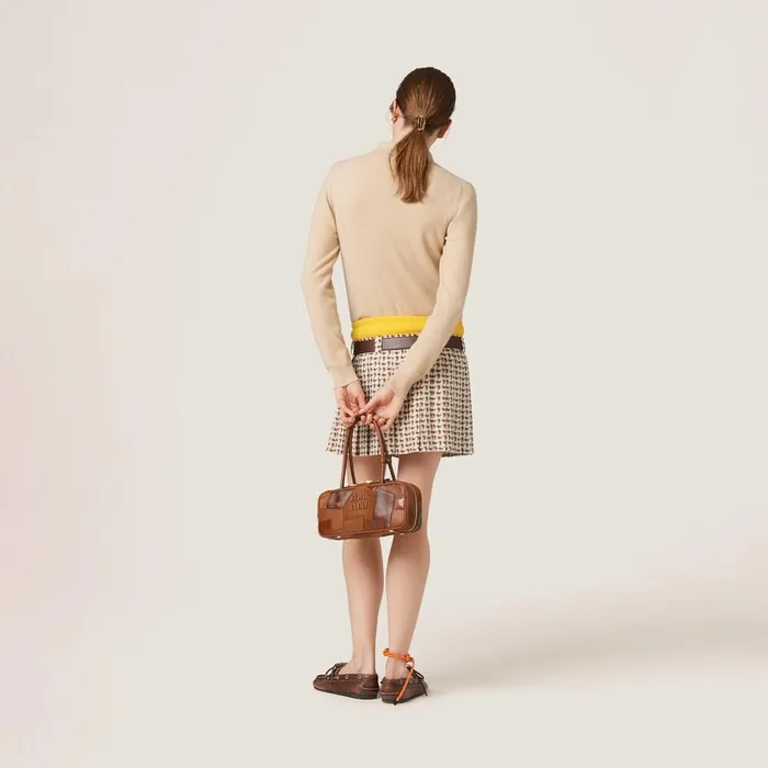Women Skirts Miu Miu Pleated Paisley Print Marocain Miniskirt Avory Orange Women Skirts Miu Miu Pleated Paisley Print Marocain Miniskirt Avory Orange