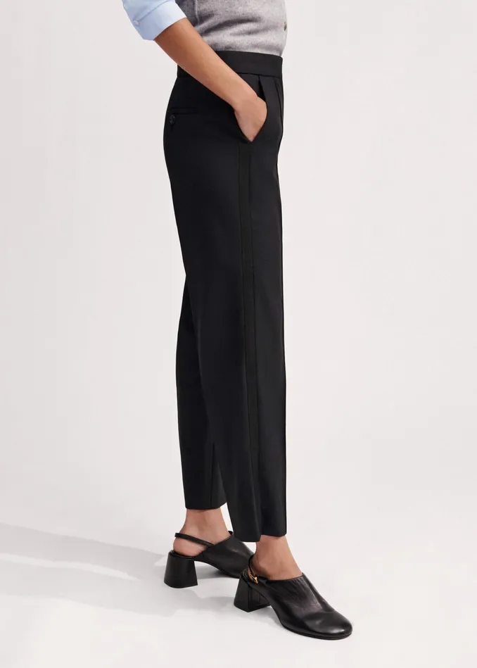 Women Slim Crop Forever Pant Black MEEM