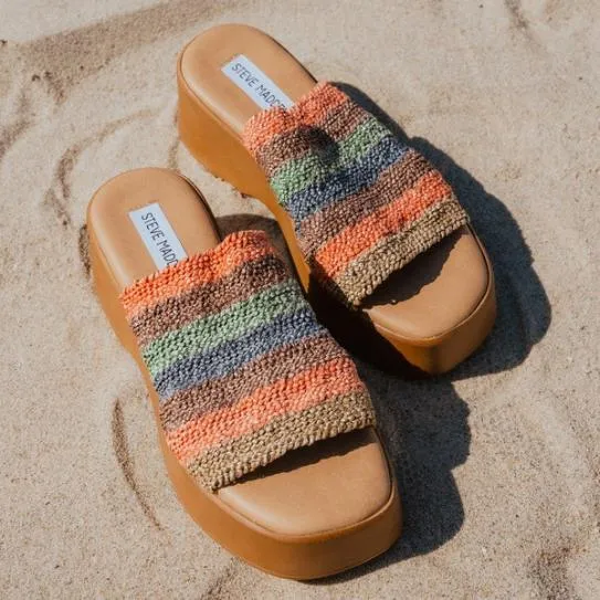 Women SLINKY30 NATURAL MULTI Natural Multi Steve Madden Sandals Women SLINKY30 NATURAL MULTI Natural Multi Steve Madden Sandals