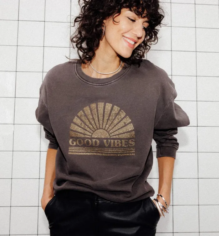 Women Slogan Sweatshirt 8211 Grey Print Promod Jumpers And Cardigans