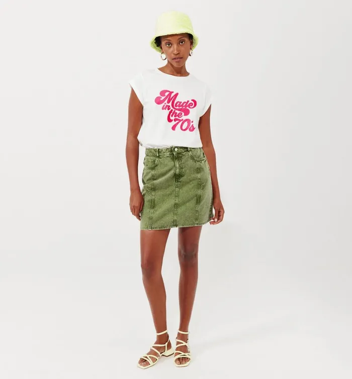 Women Slogan TShirt 8211 Ecru Print Promod Tops Women Slogan TShirt 8211 Ecru Print Promod Tops