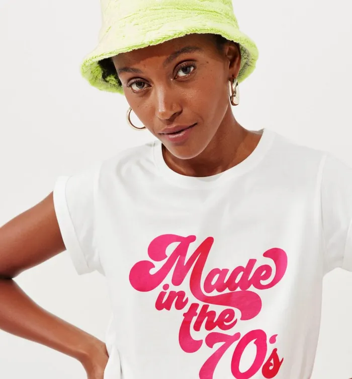 Women Slogan TShirt 8211 Ecru Print Promod Tops Women Slogan TShirt 8211 Ecru Print Promod Tops