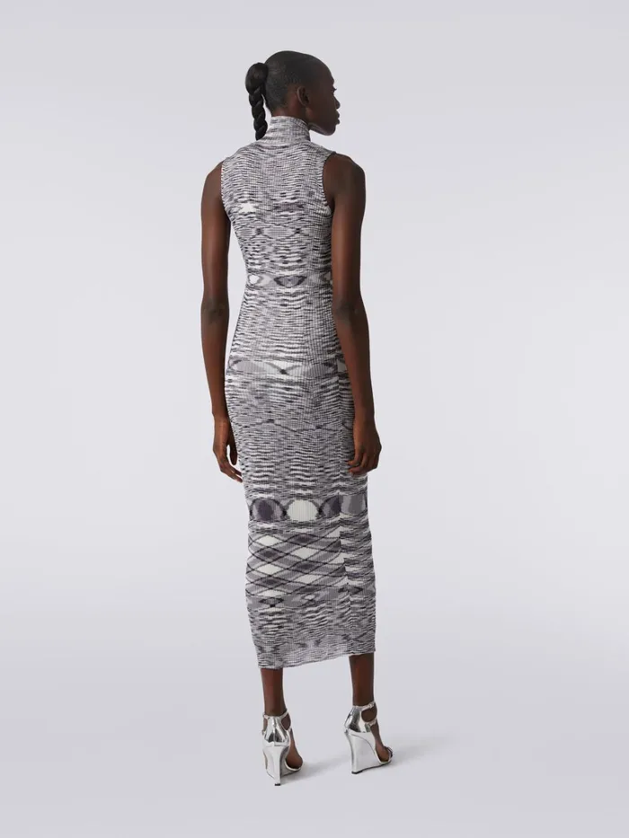 Women Slub Viscose Blend Long Dress With Ribbing Purple Missoni Dresses Women Slub Viscose Blend Long Dress With Ribbing Purple Missoni Dresses