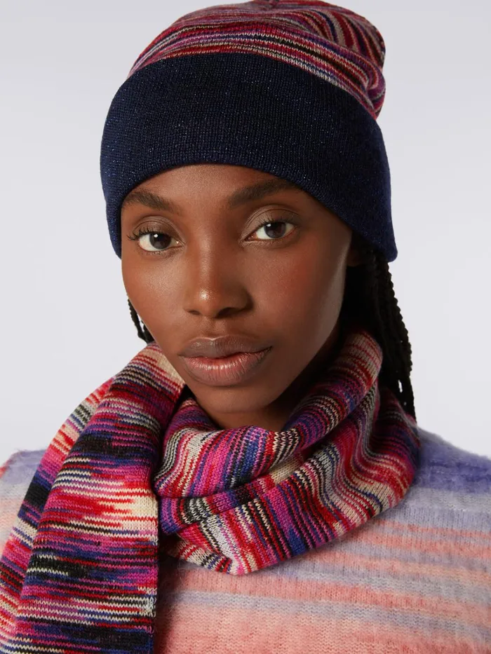 Women Slub Wool And Viscose Hat With Lurex Multicoloured Missoni Hats Women Slub Wool And Viscose Hat With Lurex Multicoloured Missoni Hats