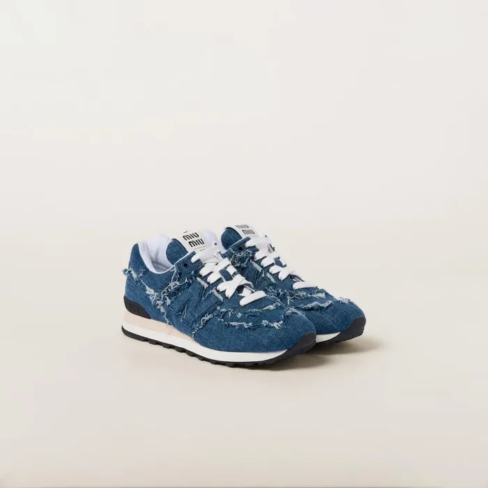 Women Sneakers Miu Miu New Balance 574 X Miu Miu Denim Sneakers Denim