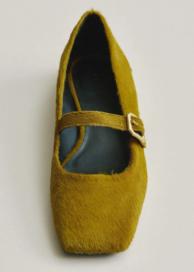 Women Square Toe Ballerina Flat Olive MEEM