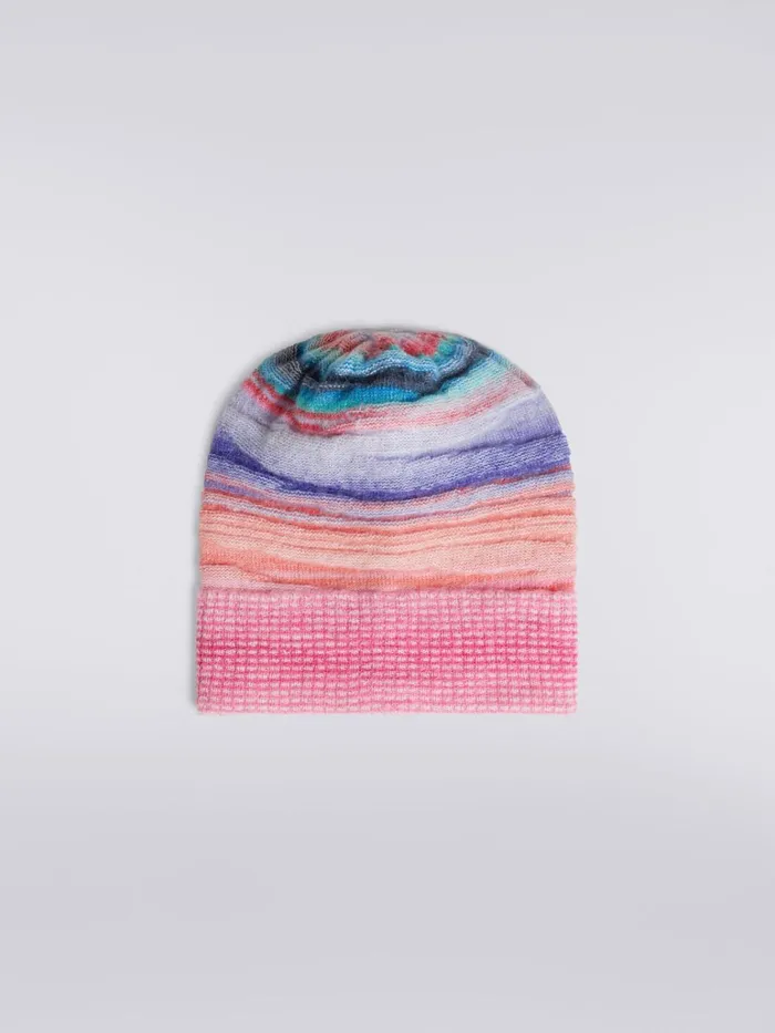 Women Striped Mohair And Alpaca Hat Multicoloured Missoni Hats