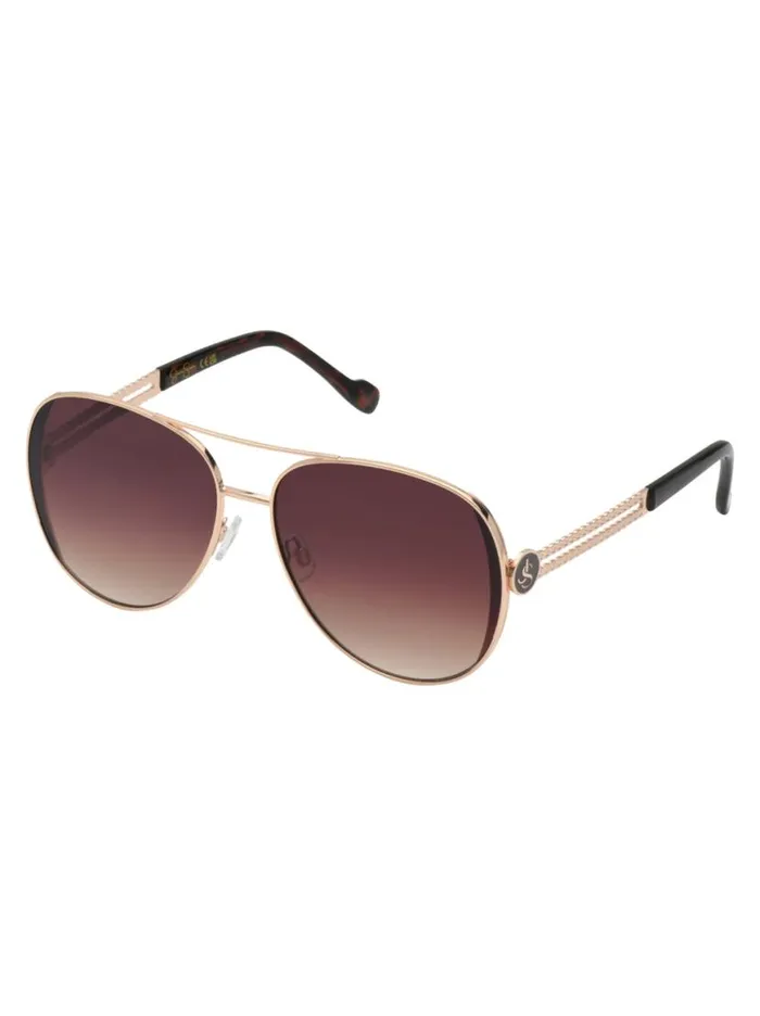 Women Stylish Metal Aviator Sunglasses In Gold and Tortoise Jessica Simpson Sunglasses